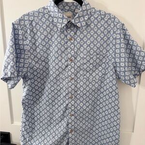 Elegant Blue Patterned Polo Shirt